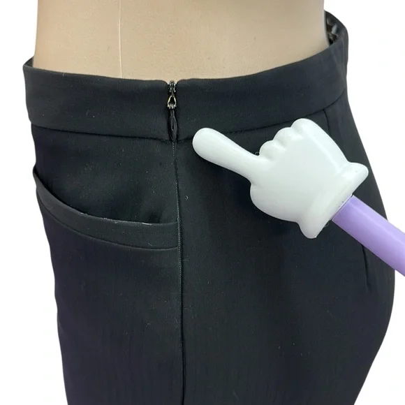 Tribal Black On Black Striped 2 Pocket Side Zip Wide Straight Leg Curvy Womens 8 - Picture 5 of 15